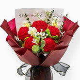 YSHomy Crochet Pure Red Rose Bouquet